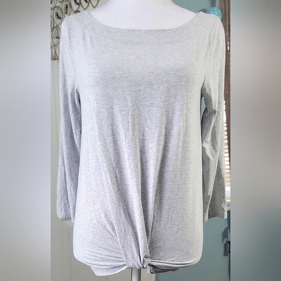 Lilly Pulitzer Tops - Lilly Pulitzer Maci Twist Front Top Women's S Grey 3/4 Sleeve Pima Cotton Stretc